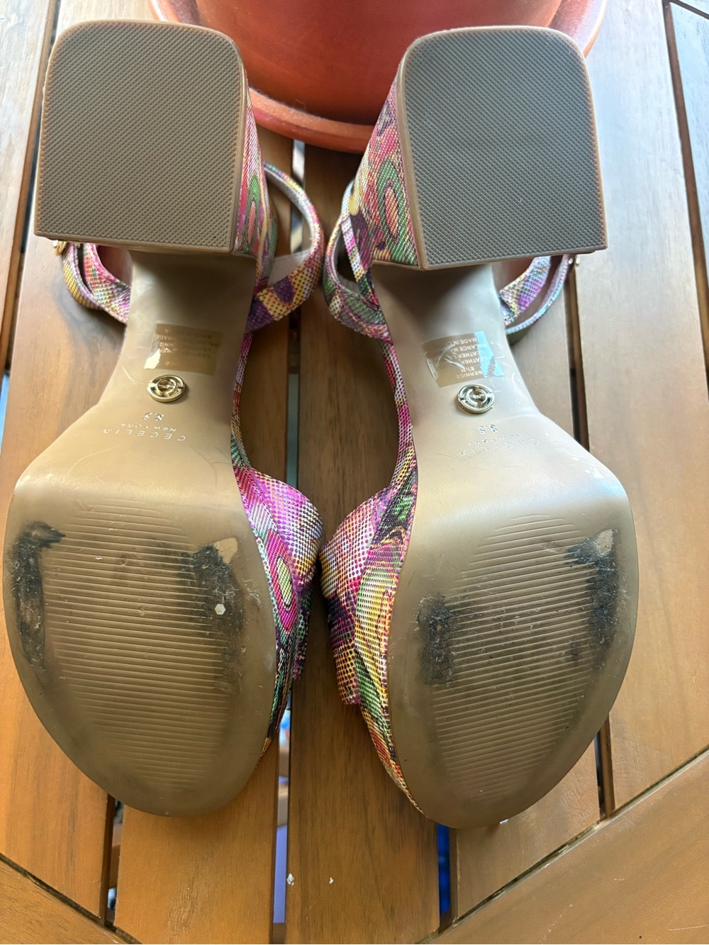 CECILIA NEW YORK Pink Floral Platform Sandals - Picture 5 of 7